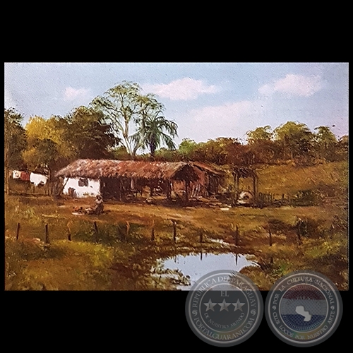 PAISAJE CON RANCHO Y AGUADA - Obra de JUAN GUERRA GAJA